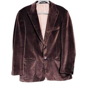 Vintage Perry Ellis Soft Velvet Men's Sport Coat in Chocolate Brown